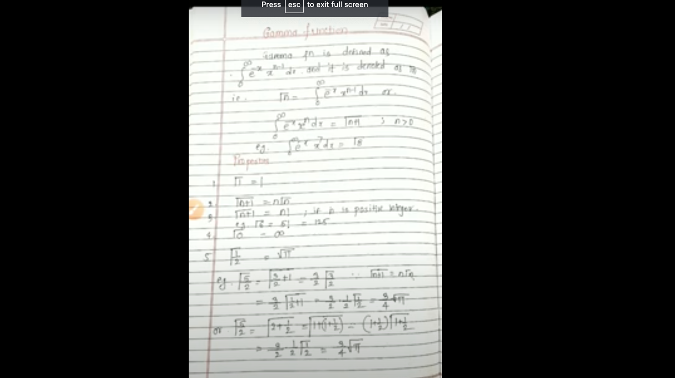 Engineering Mathematics-II -UNIT 3- Gamma Function, By Mrs. Reshma